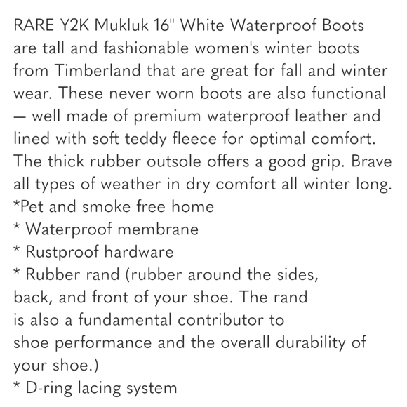 RARE Timberland Mukluk white lace up snow boot size 7 - Picture 14 of 14